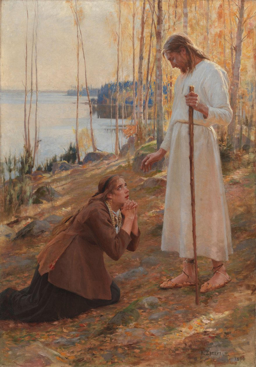 Cristo e Maria Maddalena, una leggenda finlandese da Albert Edelfelt