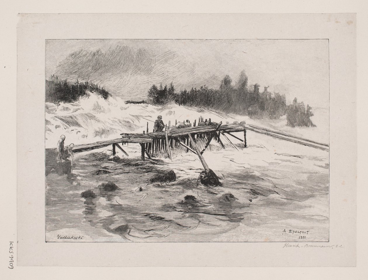 Una cascata. Vallinkoski da Albert Gustaf Aristides Edelfelt