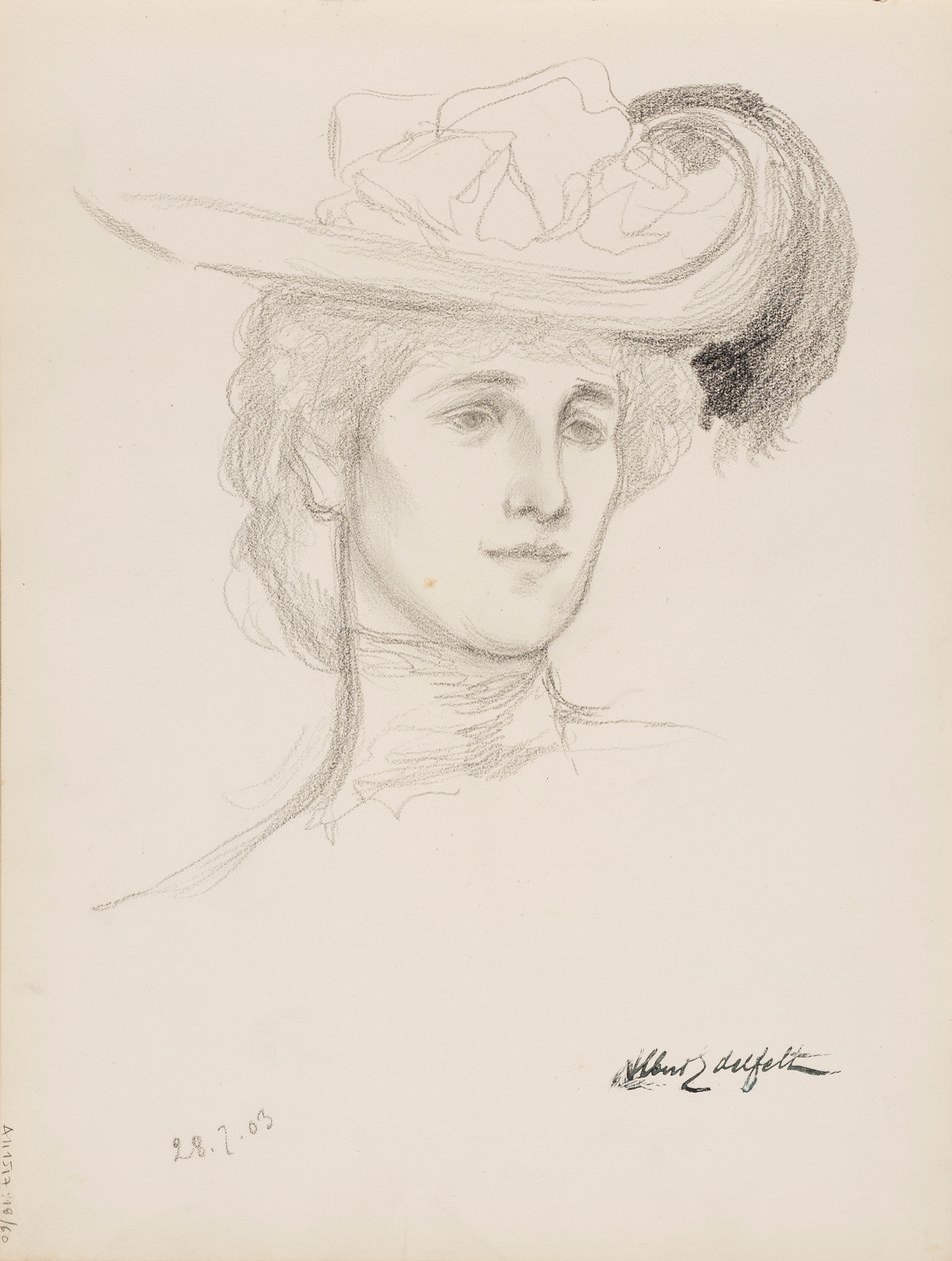 Donna con cappello (Mme Flore Deschamps) da Albert Edelfelt