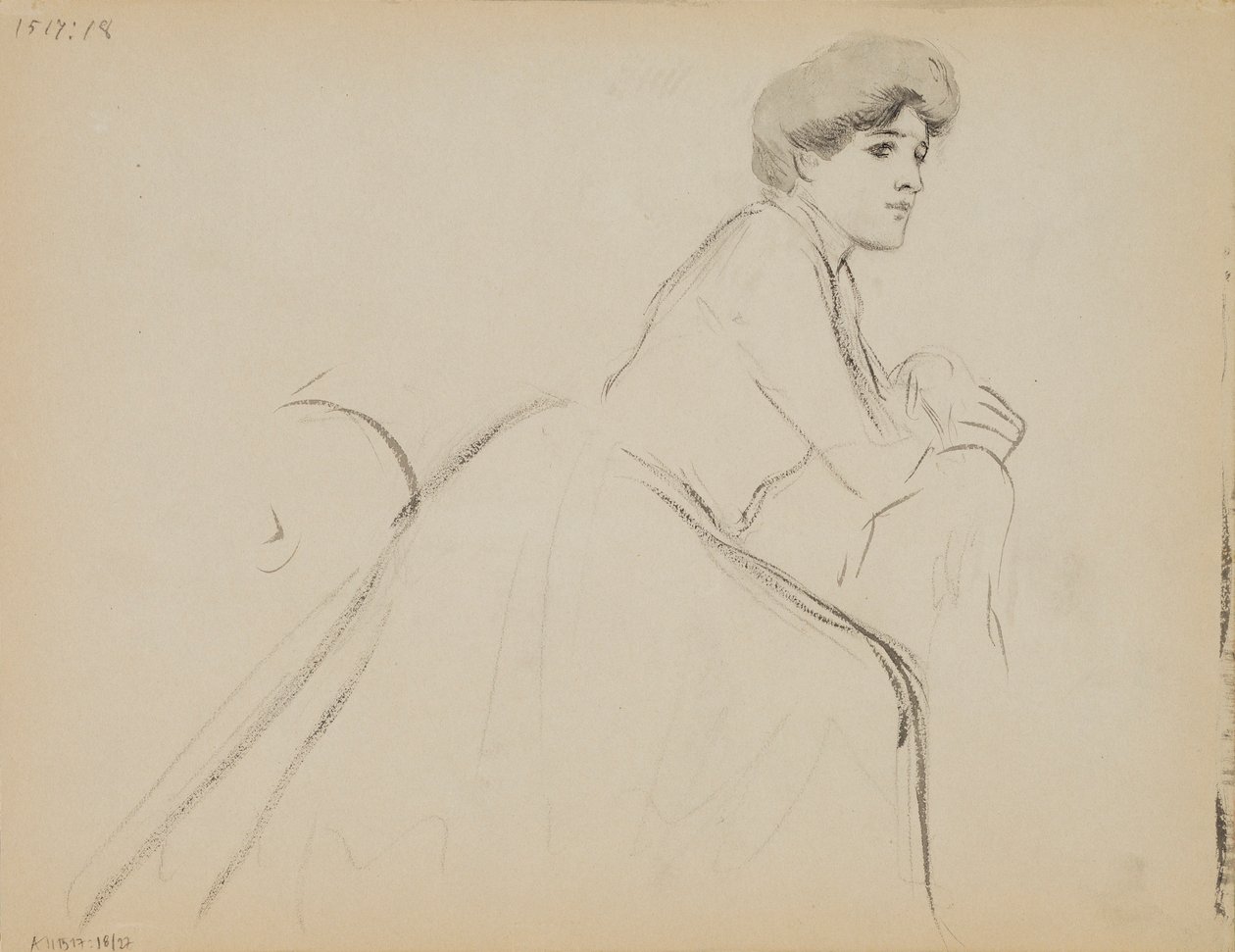 Donna seduta, profilo da Albert Edelfelt