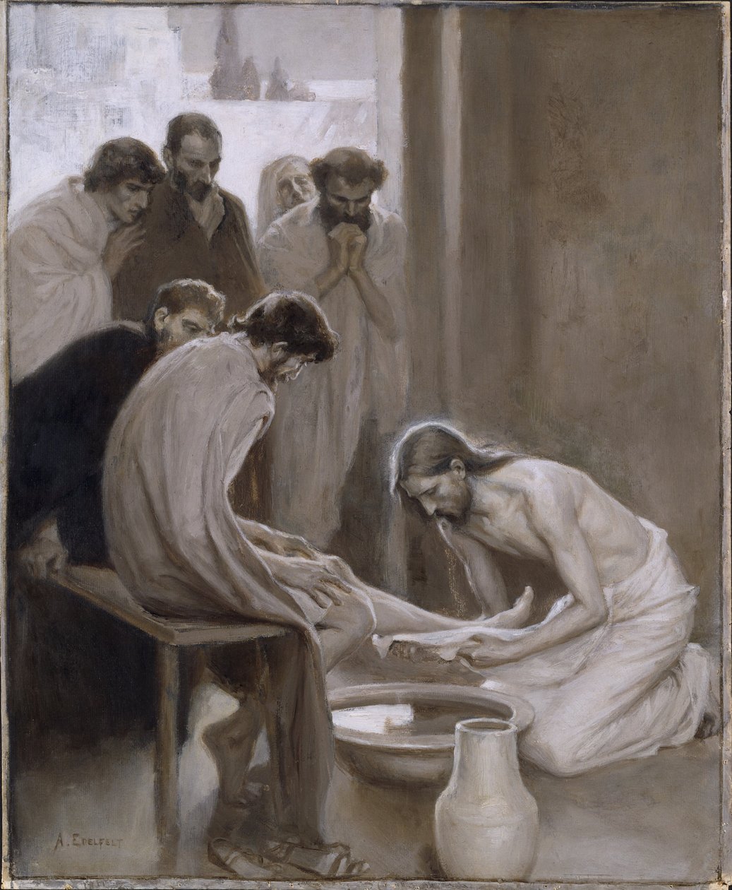 Gesù lava i piedi ai suoi discepoli da Albert Edelfelt