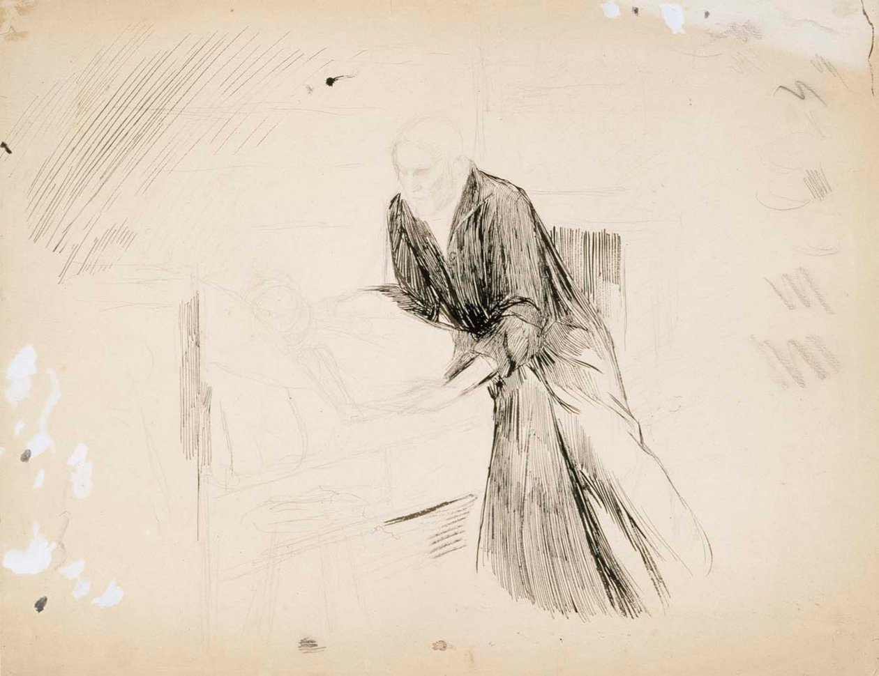 Dama distesa su dei cuscini da Albert Edelfelt