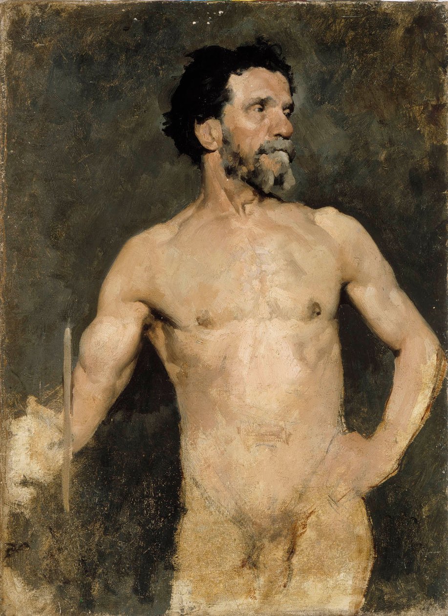 Modello maschile, studio da Albert Edelfelt