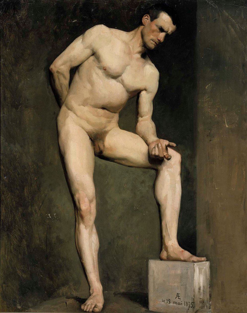 Modello maschile, studio accademico da Albert Edelfelt