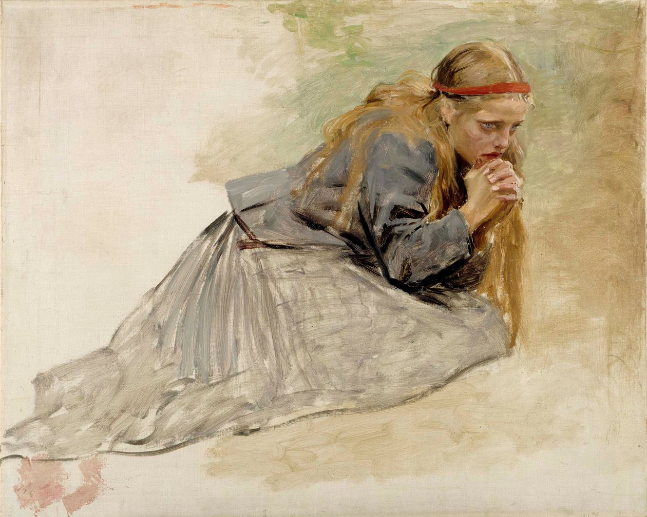 Maria Maddalena inginocchiata, studio per l’opera “Cristo e Maria Maddalena” da Albert Edelfelt