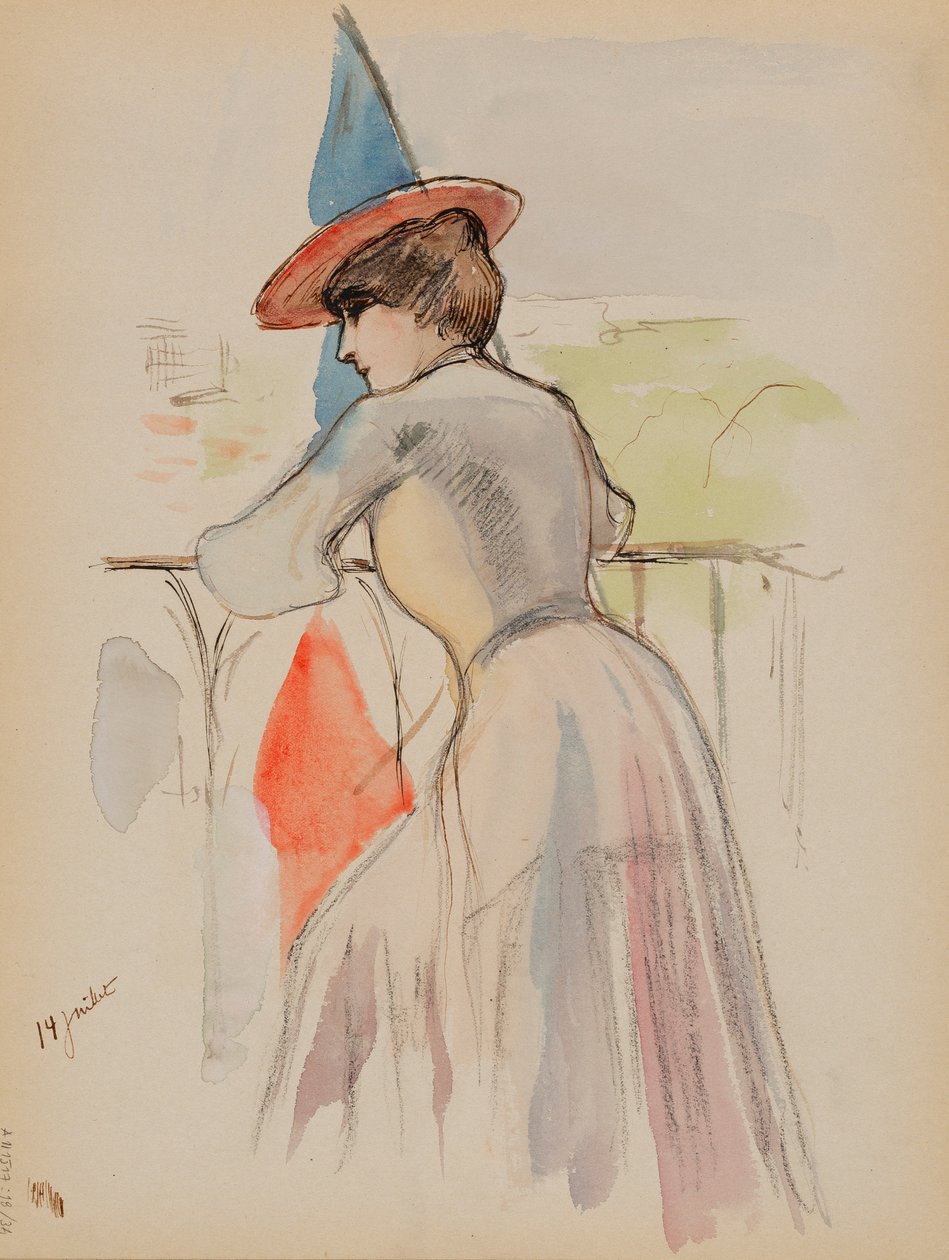 Donna sul balcone da Albert Edelfelt