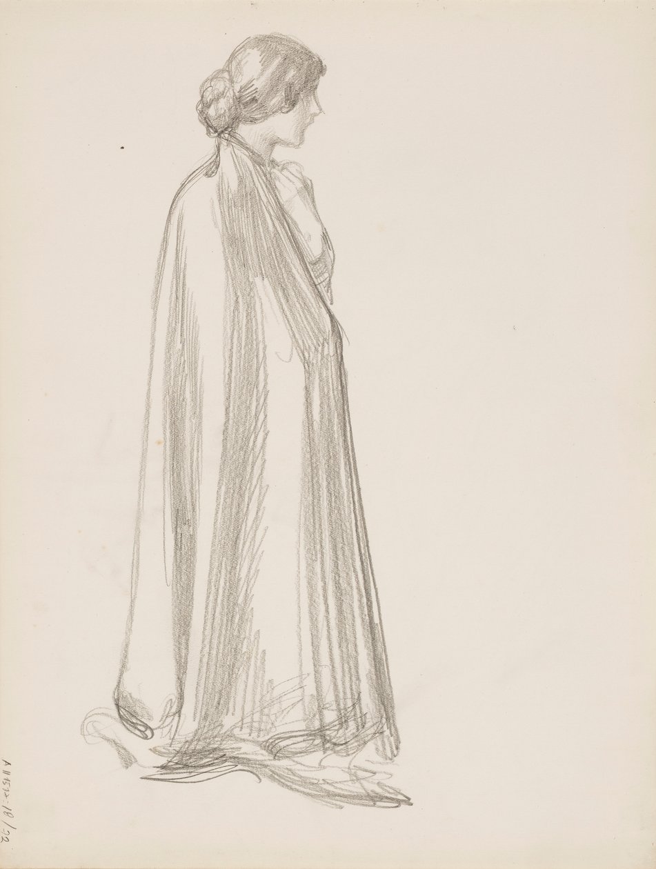 Donna con mantello da Albert Edelfelt