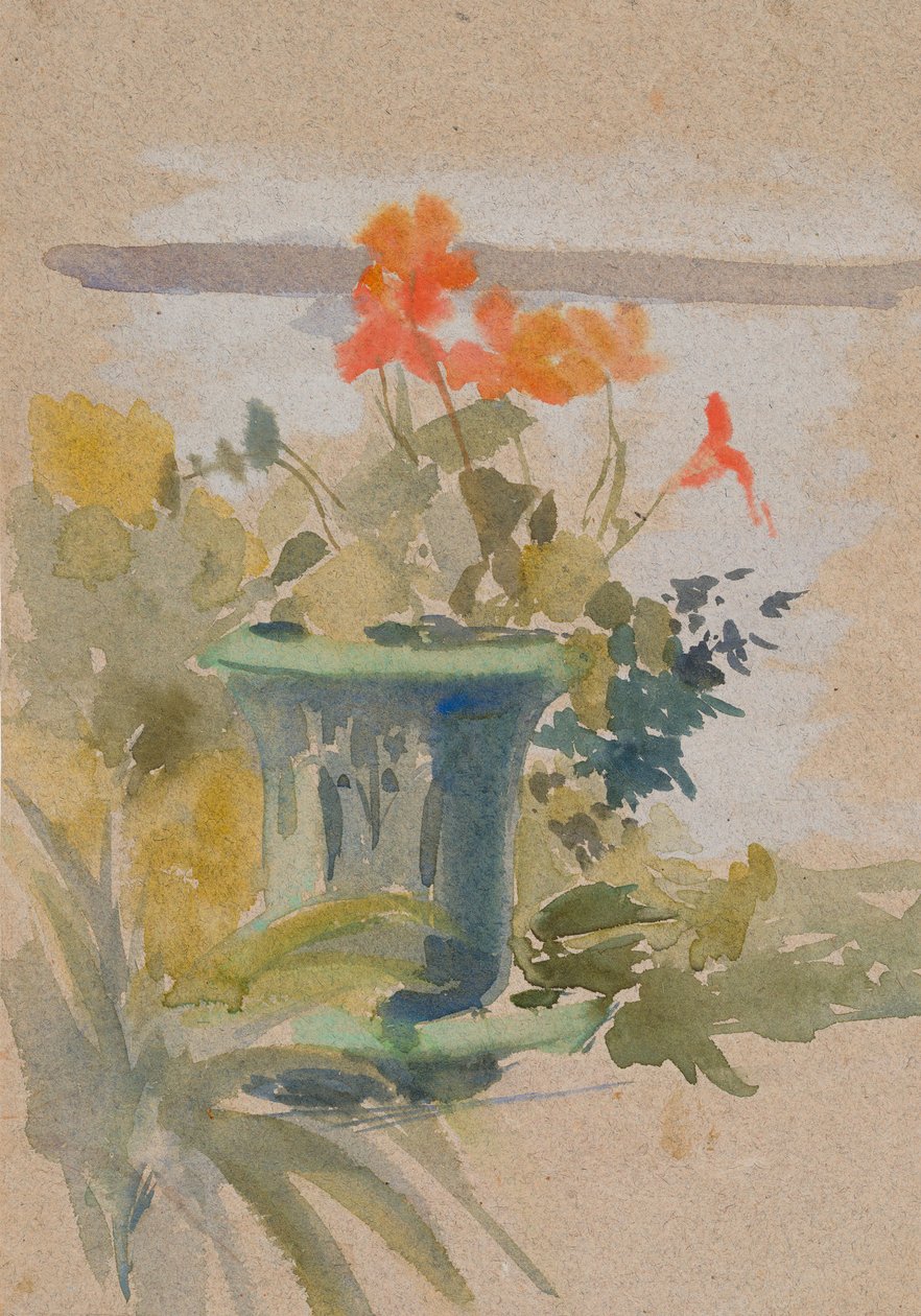 Pelargoni sulla terrazza da Albert Edelfelt