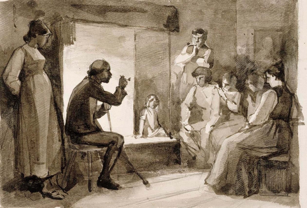 Pistol’s Tales, Studio compositivo II. Illustrazioni per *Julqvällen* (La vigilia di Natale) di J. L. Runeberg da Albert Edelfelt