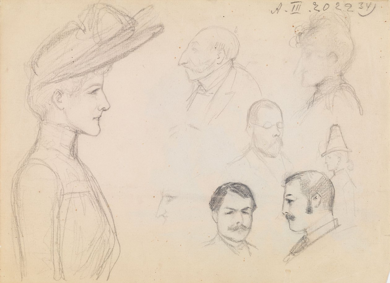 Studio di ritratto (verso begonie) da Albert Edelfelt