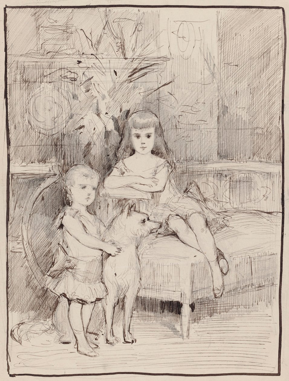 Studio di ritratto di Michele e Xenia, figli dello zar Alessandro III da Albert Edelfelt