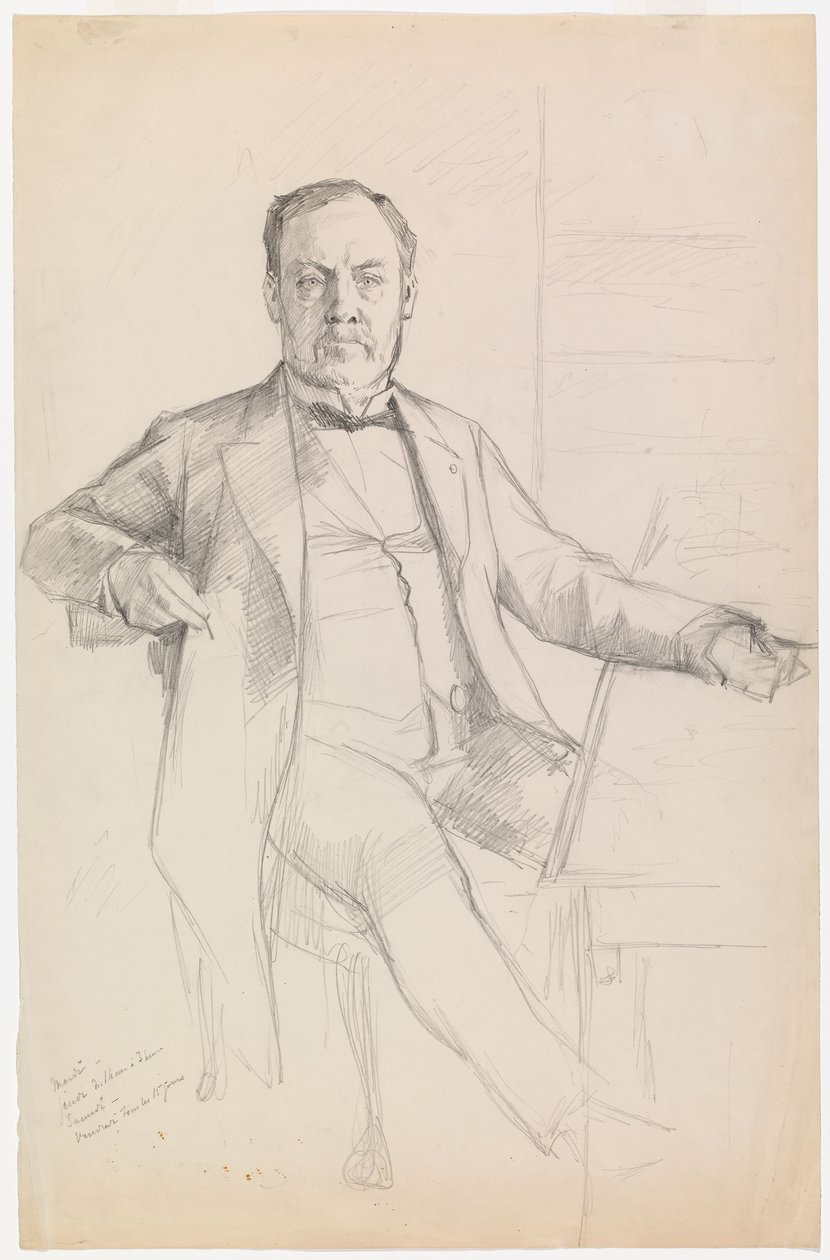 Ritratto di Louis Pasteur, schizzo da Albert Edelfelt