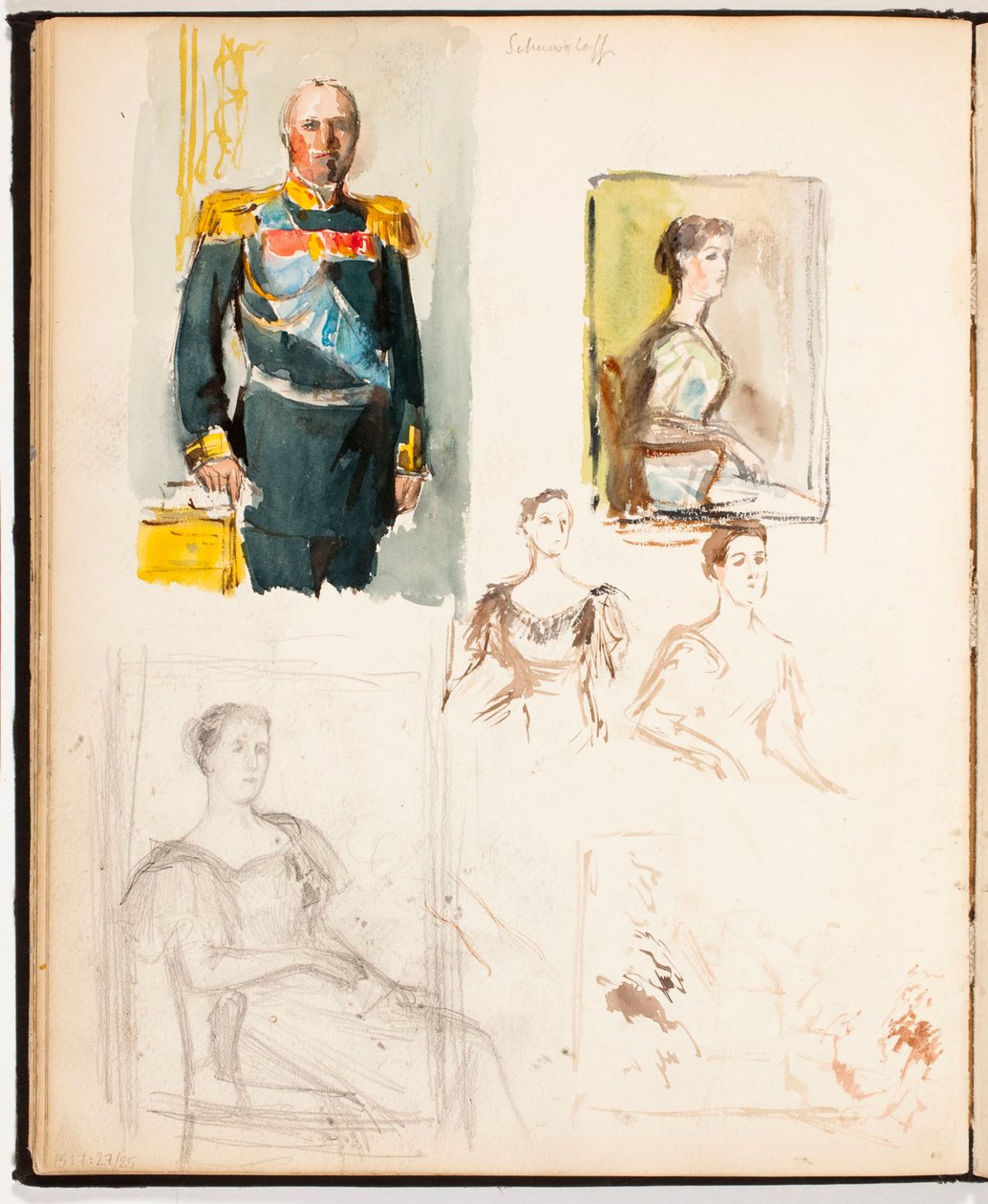 Schizzi di ritratti da Albert Edelfelt