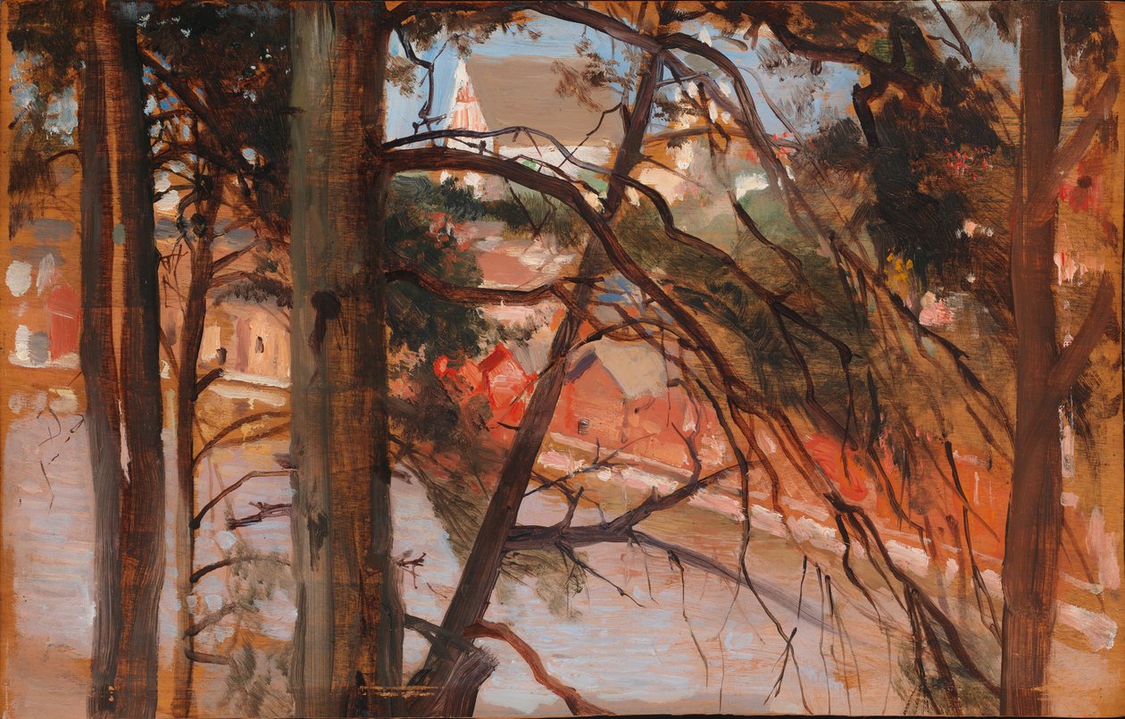 Porvoo vista dalla collina di Näsinmäki da Albert Edelfelt