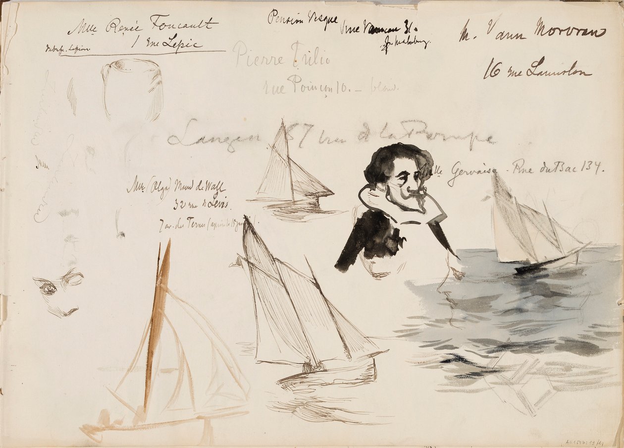 Barche a vela e personaggi da Albert Edelfelt