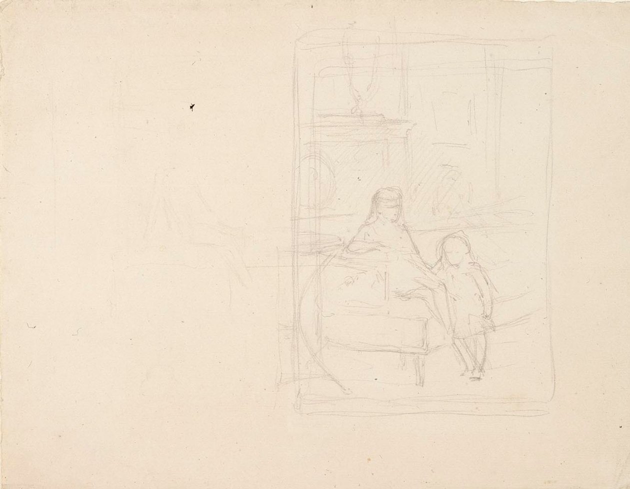 Schizzo raffigurante Michele e Xenia, figli dello zar Alessandro III da Albert Edelfelt