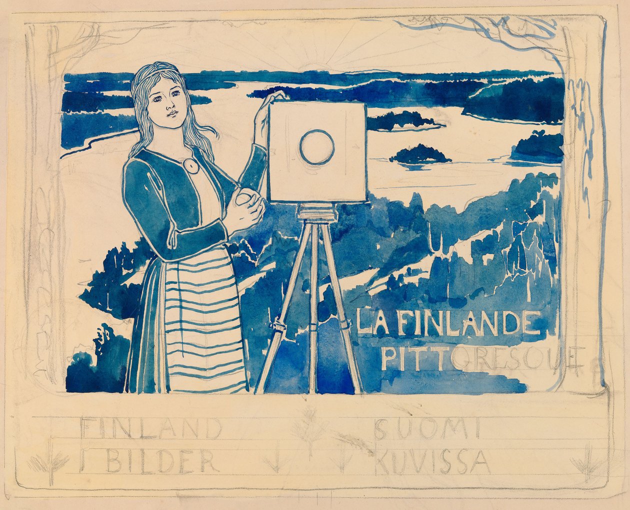Schizzo per la pubblicazione “Pictorial Finland” da Albert Edelfelt