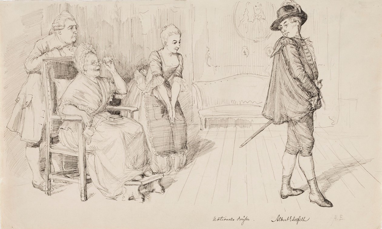 «Il nuovo costume svedese», illustrazione per Svenska bilder di Carl Snoilsky, la poesia «Quarant