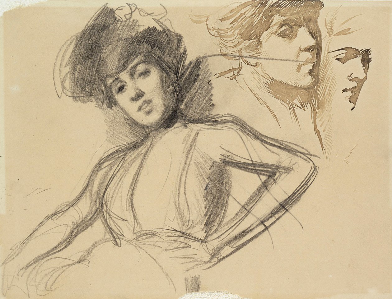 Tre studi per un ritratto da Albert Edelfelt