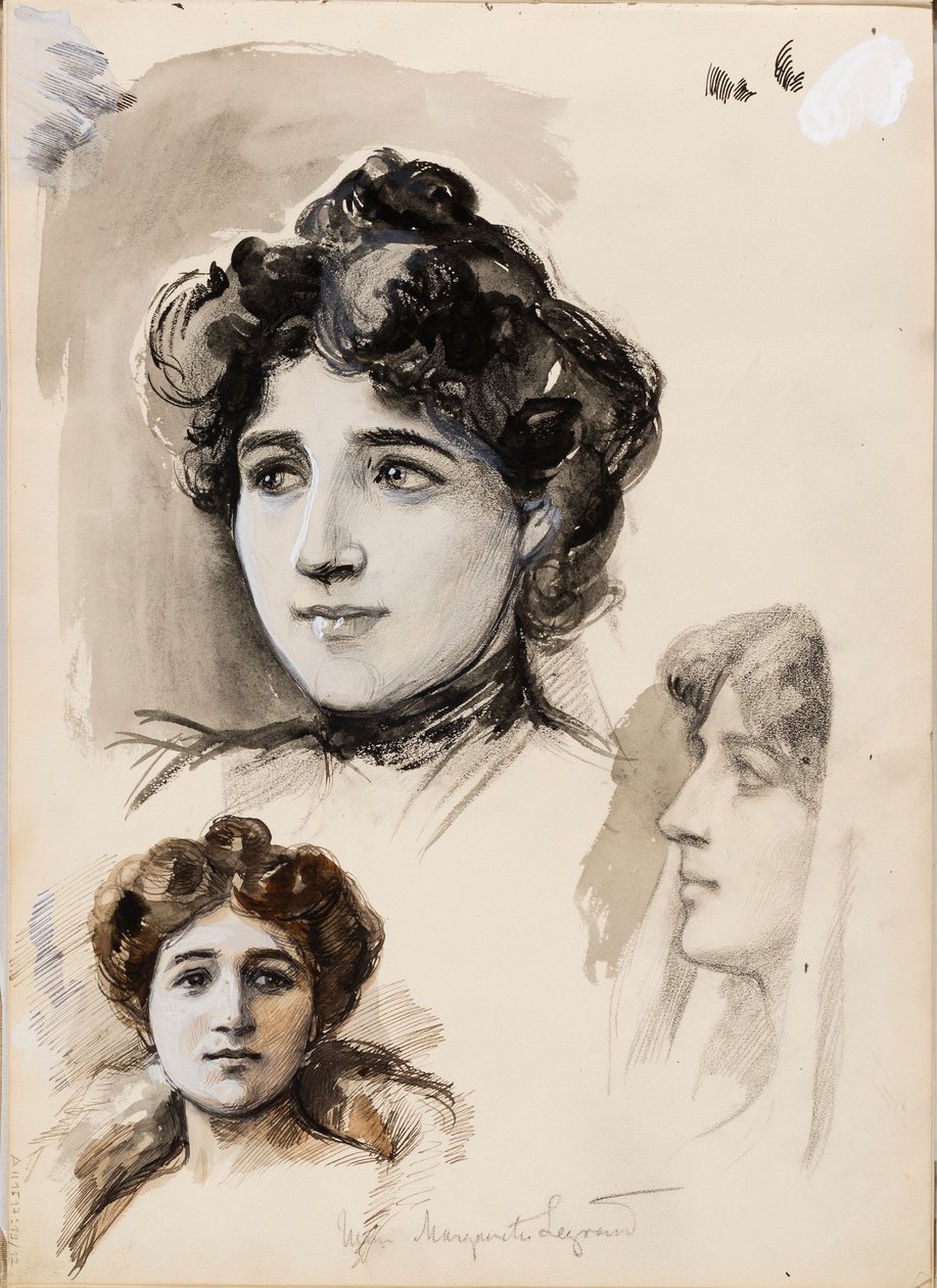 Mme Marguerite Legrand, bozzetti da Albert Edelfelt