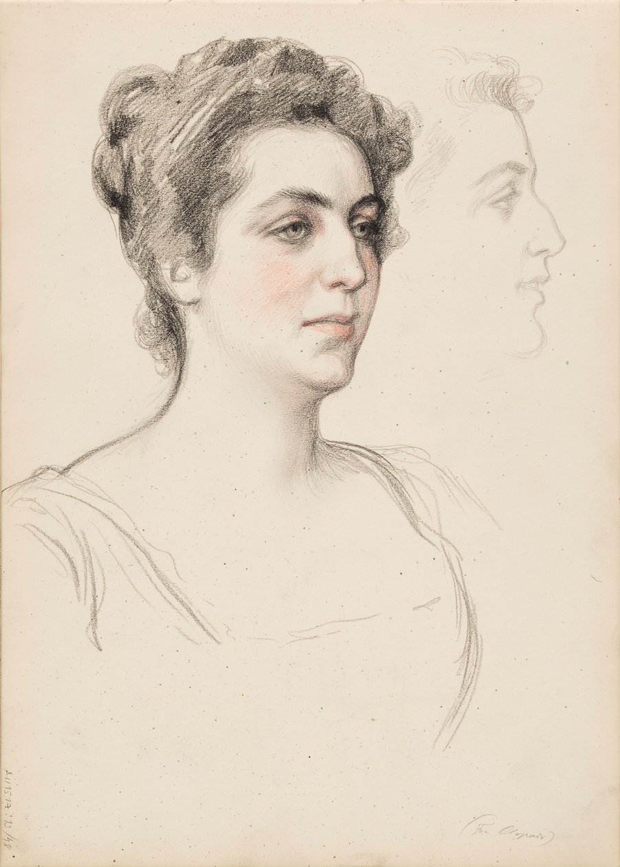 Schizzo per un ritratto di donna da Albert Edelfelt