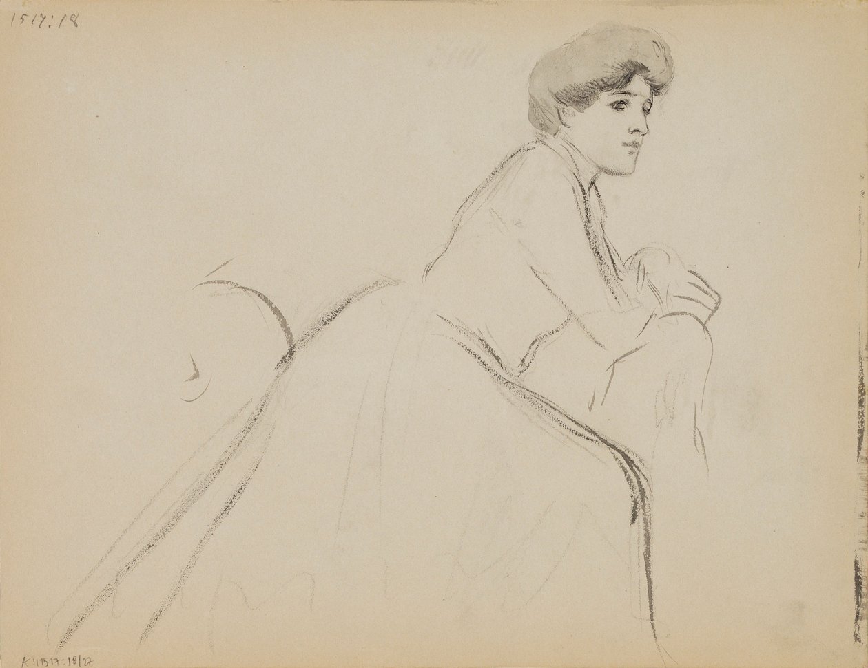 Donna seduta, profilo da Albert Edelfelt