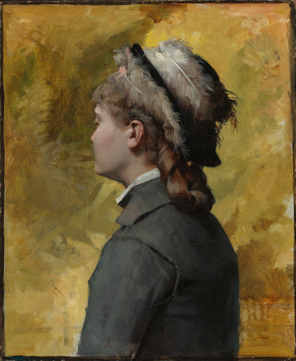 Giovane donna in grigio da Albert Edelfelt
