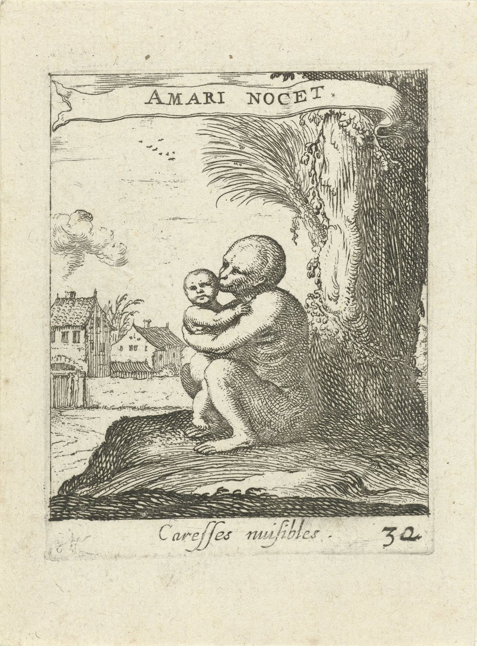 Scimmia e bambino da Albert Flamen