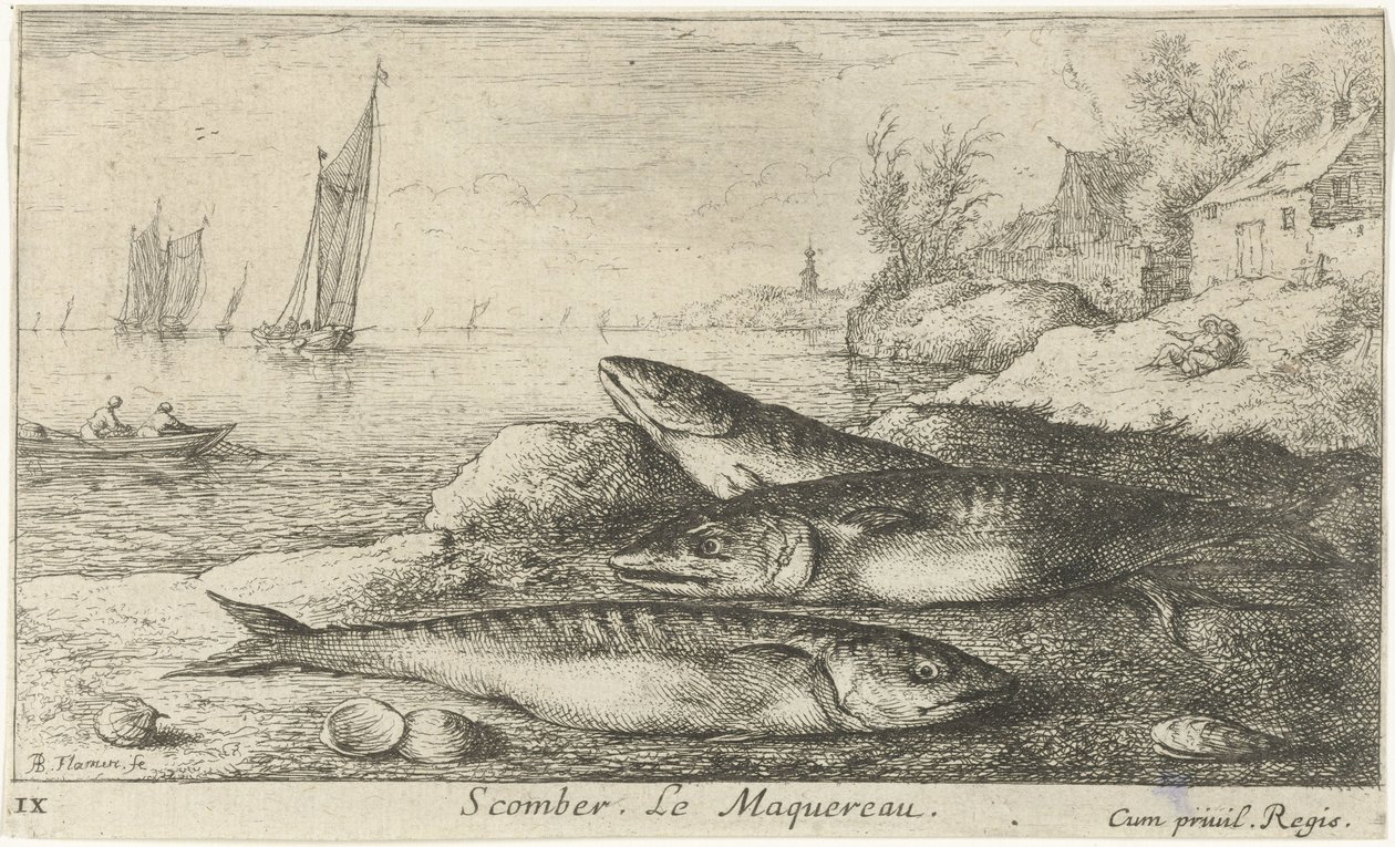 Tre sgombri sulla spiaggia da Albert Flamen
