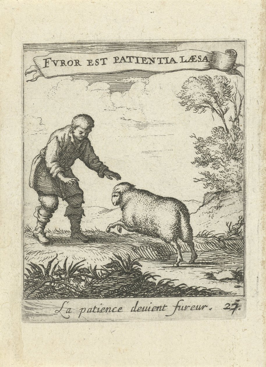 Paesaggio con uomo e pecora da Albert Flamen