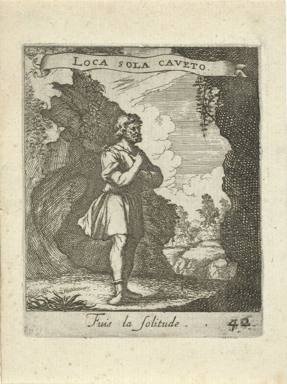 Uomo vicino a una grotta (Emblemi d