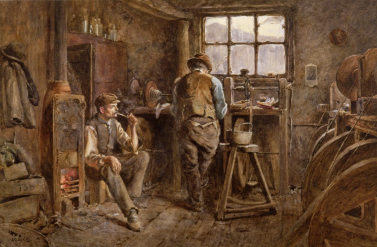Un laboratorio di jet, Whitby da Albert George Stevens