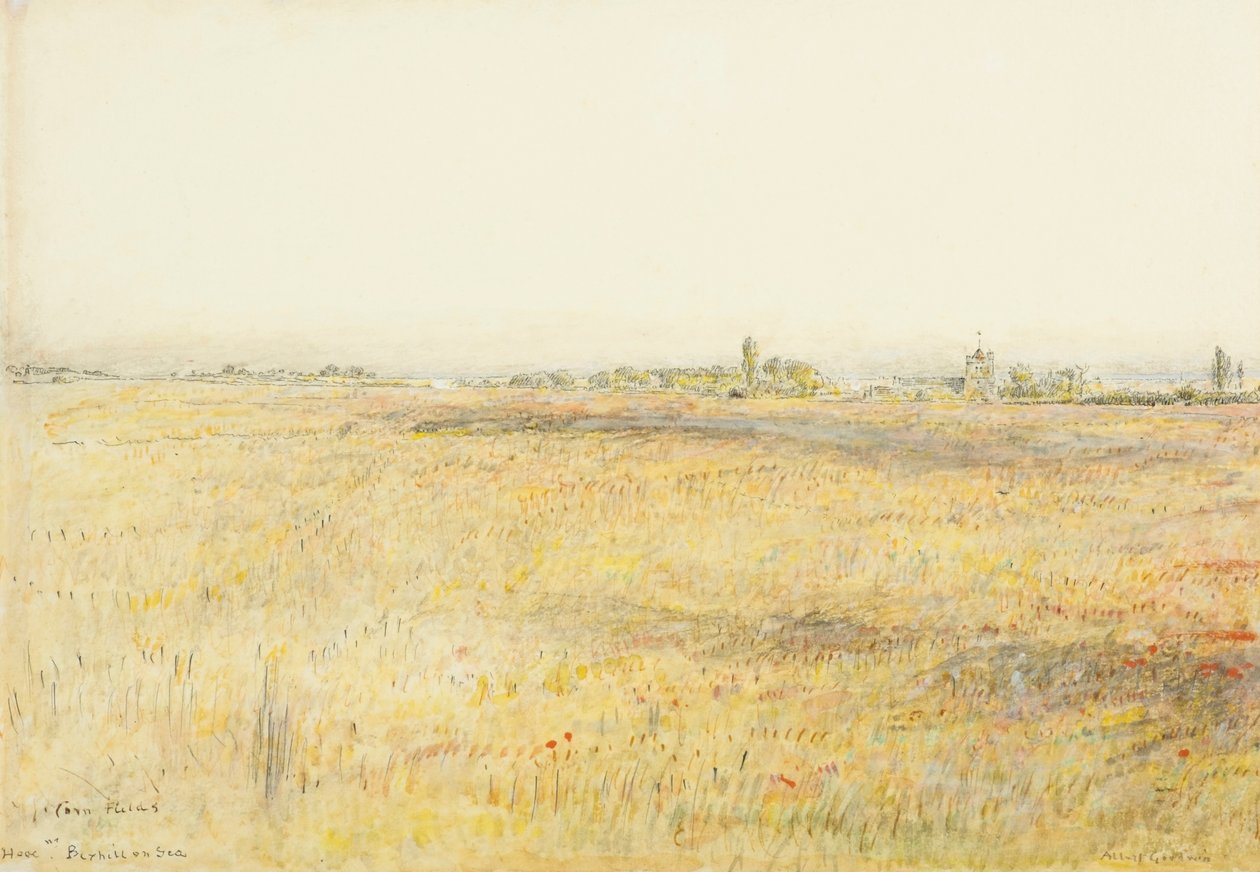 Campi di grano, Hooe. Bexhill sul mare da Albert Goodwin