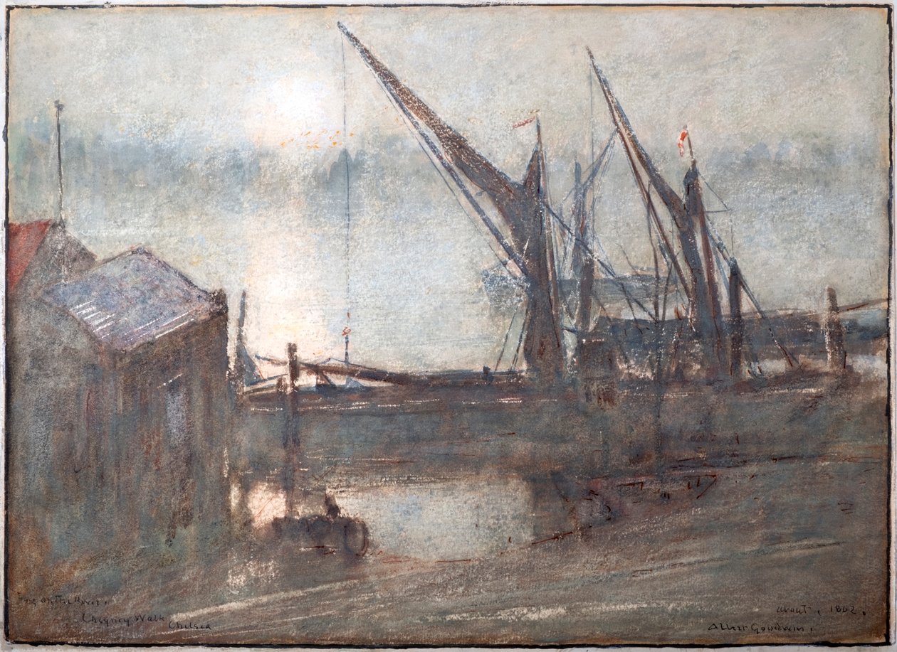Nebbia sul fiume, Cheyney Walk, Chelsea da Albert Goodwin