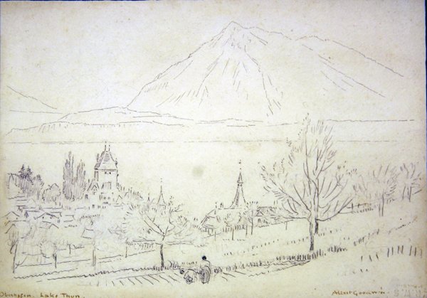 Lago di Thun, Oberhofen da Albert Goodwin