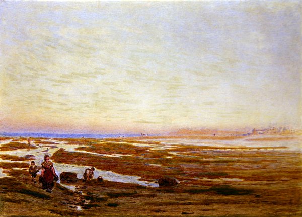 Bassa marea sulla costa meridionale, vicino a Brighton da Albert Goodwin