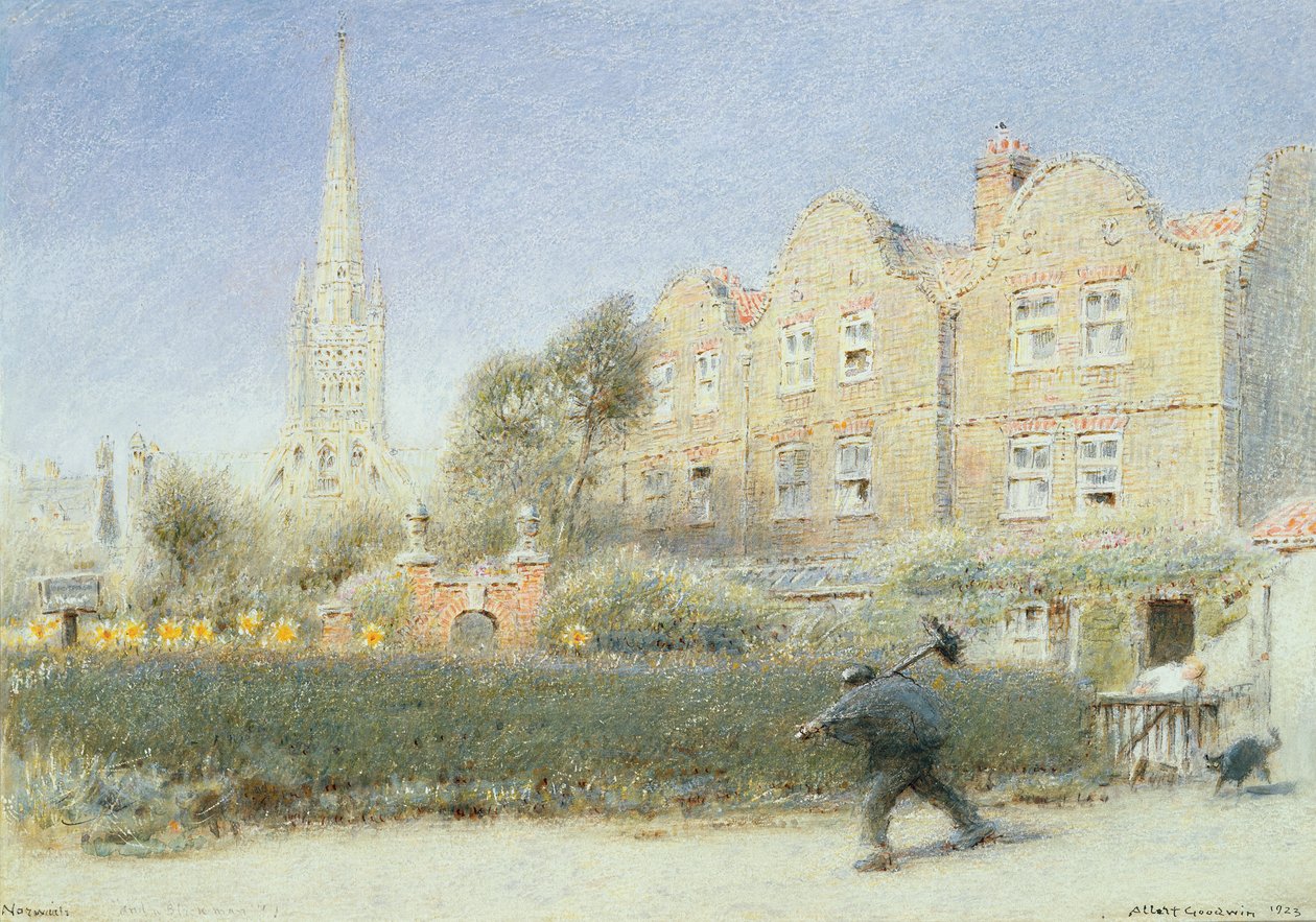 Norwich e lo spazzacamino, 1923 da Albert Goodwin