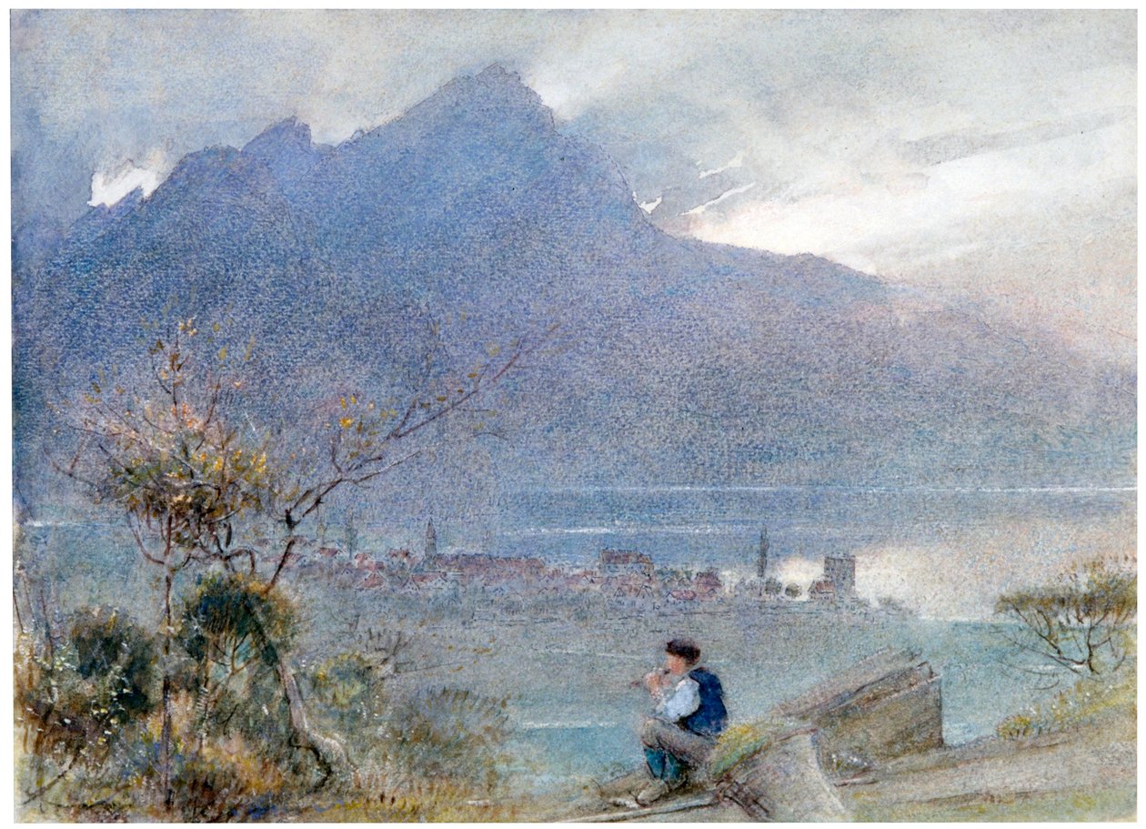 Stansstad e il Pilatus, Svizzera da Albert Goodwin