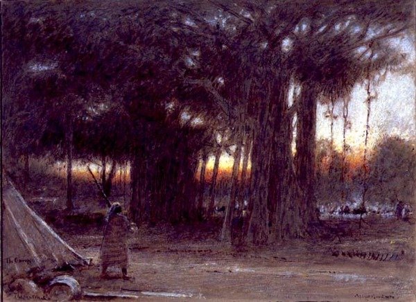 Gli alberi di banyan e la sentinella da Albert Goodwin