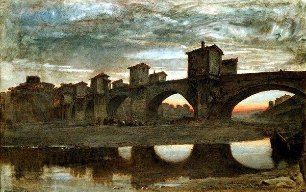 Il Ponte alla Grecia, prima della demolizione, Firenze da Albert Goodwin