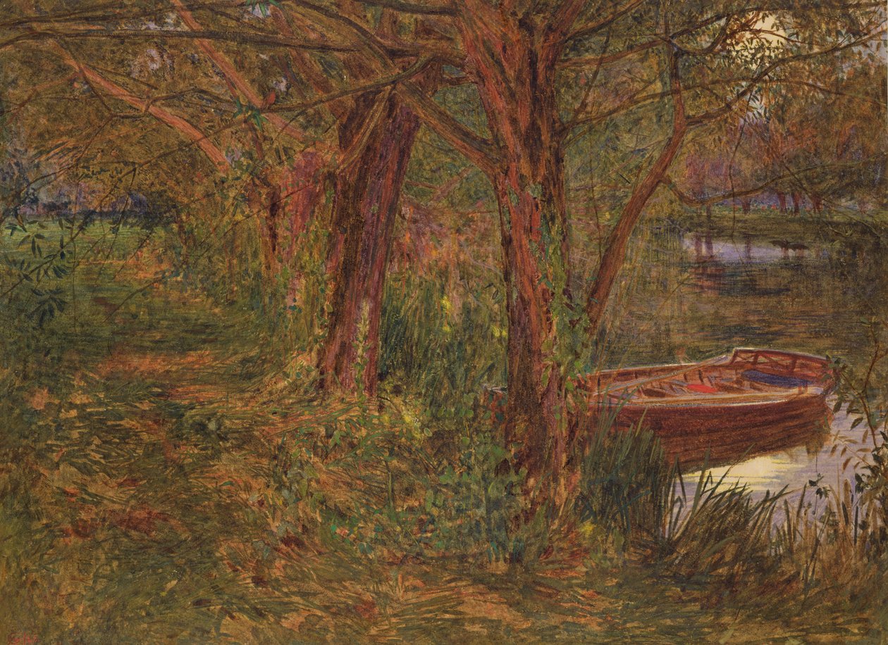 Il fiume al crepuscolo da Albert Goodwin