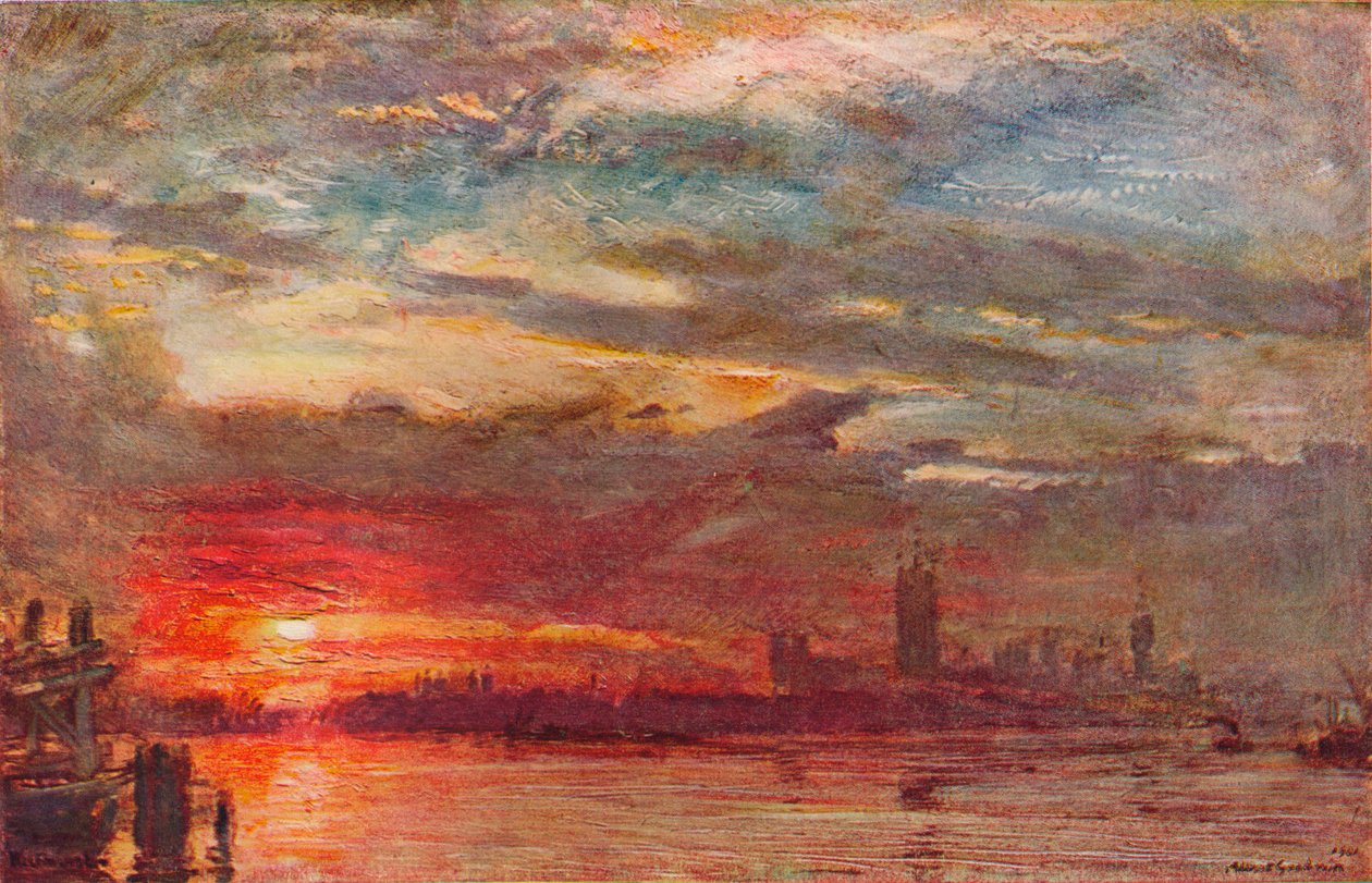 Tramonto a Westminster, 1900 da Albert Goodwin