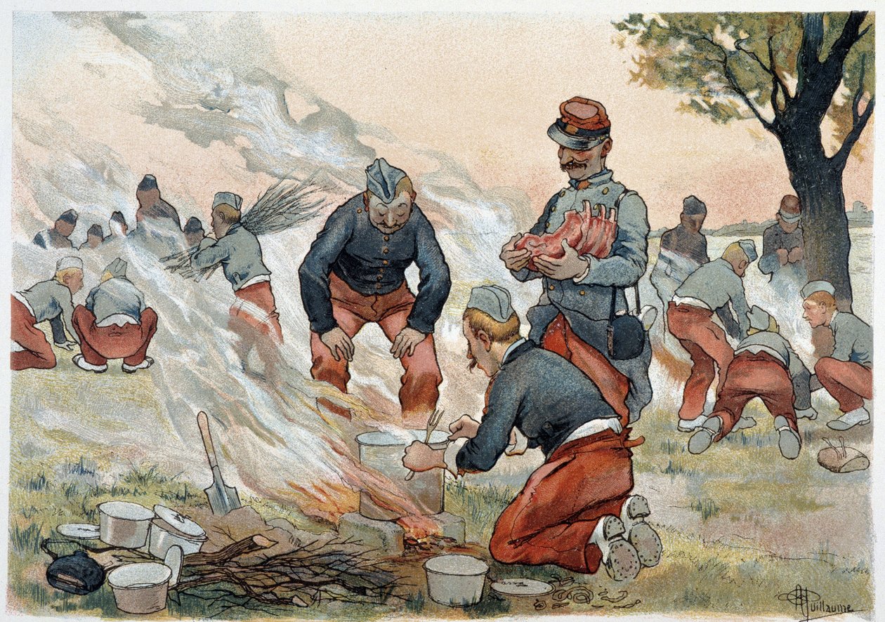 La Popote - in "Album militare" di Albert Guillaume (1873-1942), ca. 1900 da Albert Guillaume