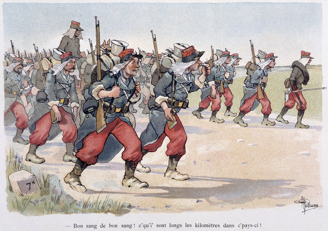 Reggimento in marcia - in "Album militare" di Albert Guillaume (1873-1942), ca. 1900 da Albert Guillaume