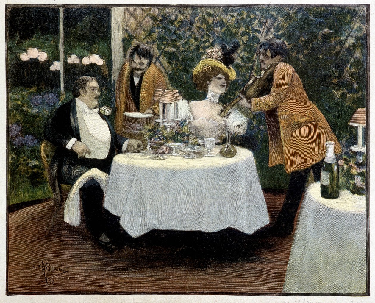 Ristorante, disegno di Guillaume da Albert Guillaume