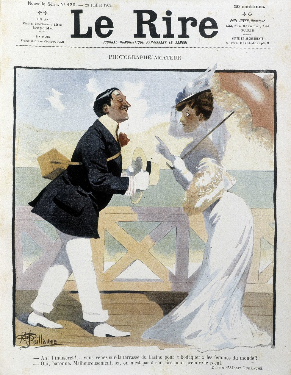Il fotografo dilettante - disegno di Albert Guillaume (1873-1942) in "Le Rire" da Albert Guillaume