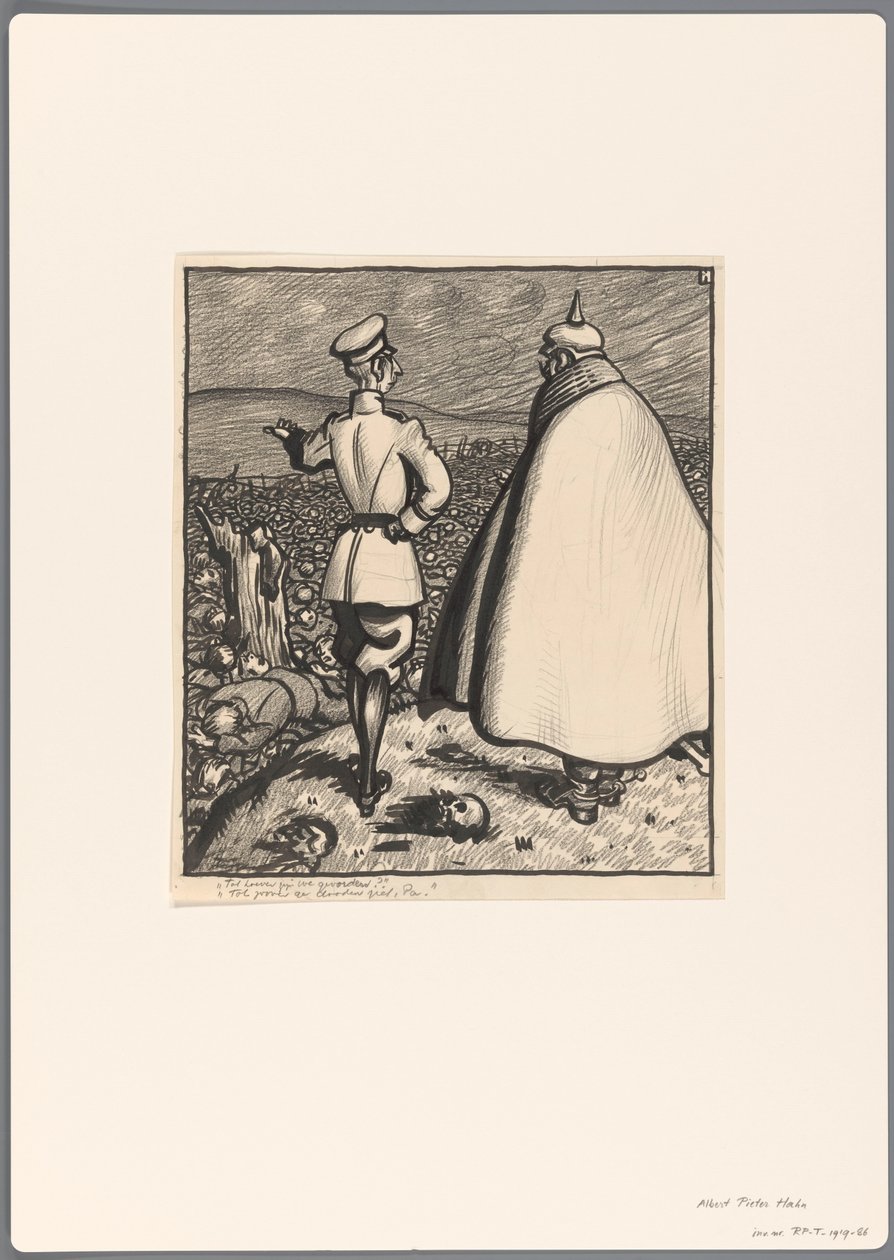 Bozzetto per una caricatura politica sulla Prima Guerra Mondiale da Albert Hahn (I)