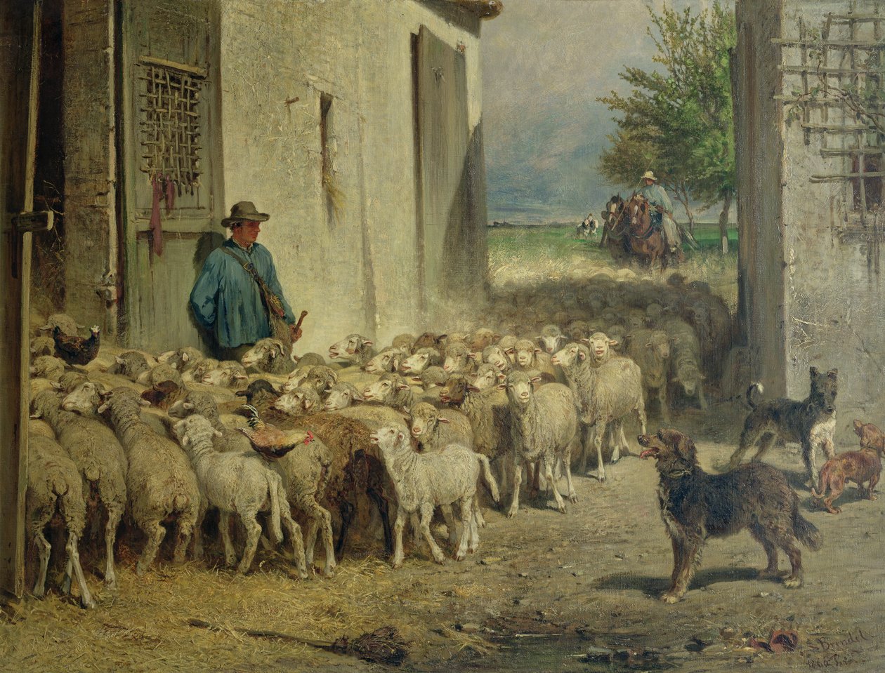 Ritorno al recinto delle pecore, 1860 da Albert Heinrich Brendel