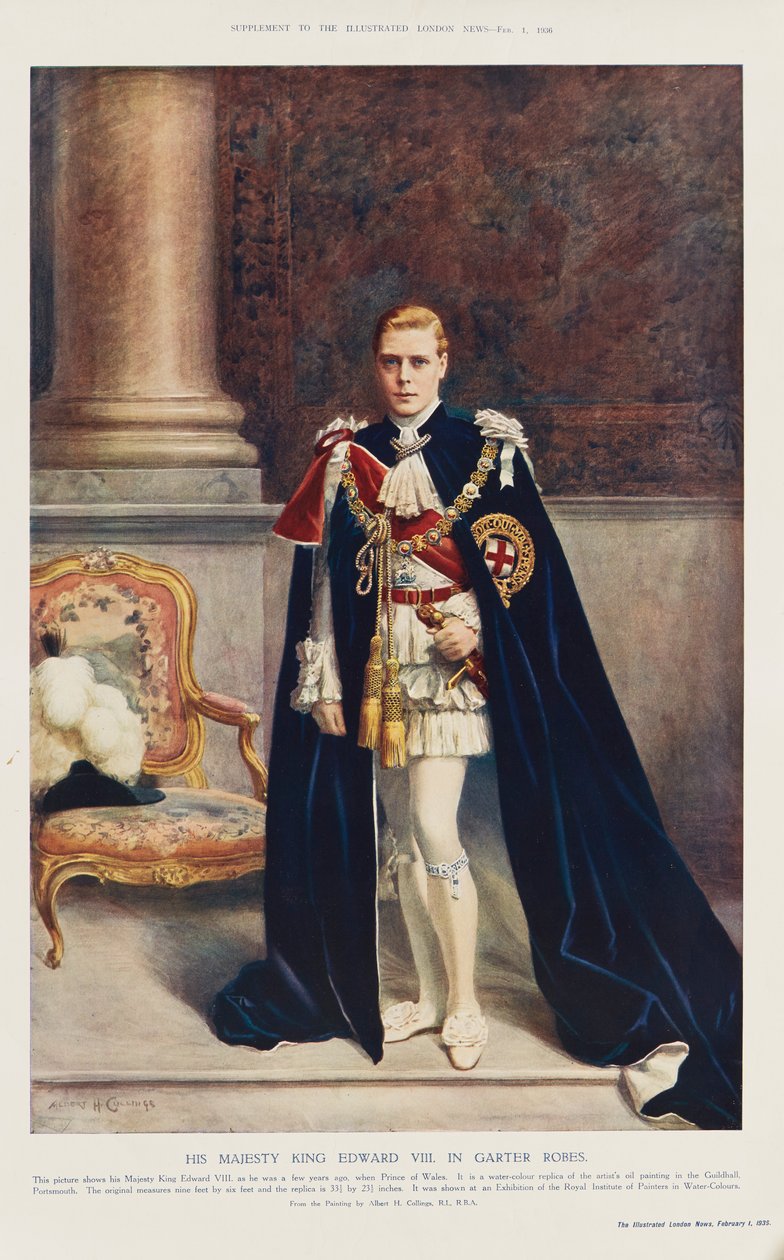 Re Edoardo VIII come Principe di Galles da Albert Henry (after) Collings