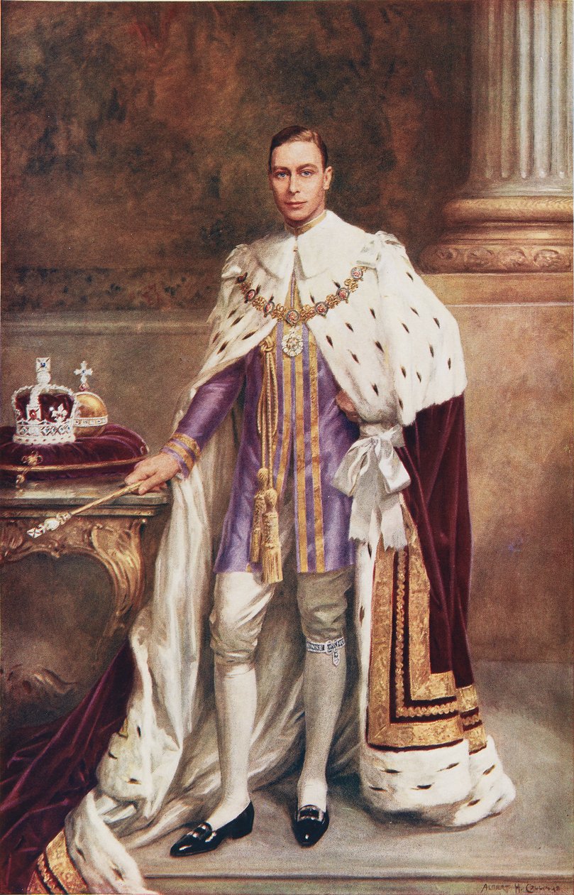 Re Giorgio VI in abiti da incoronazione da Albert Henry Collings